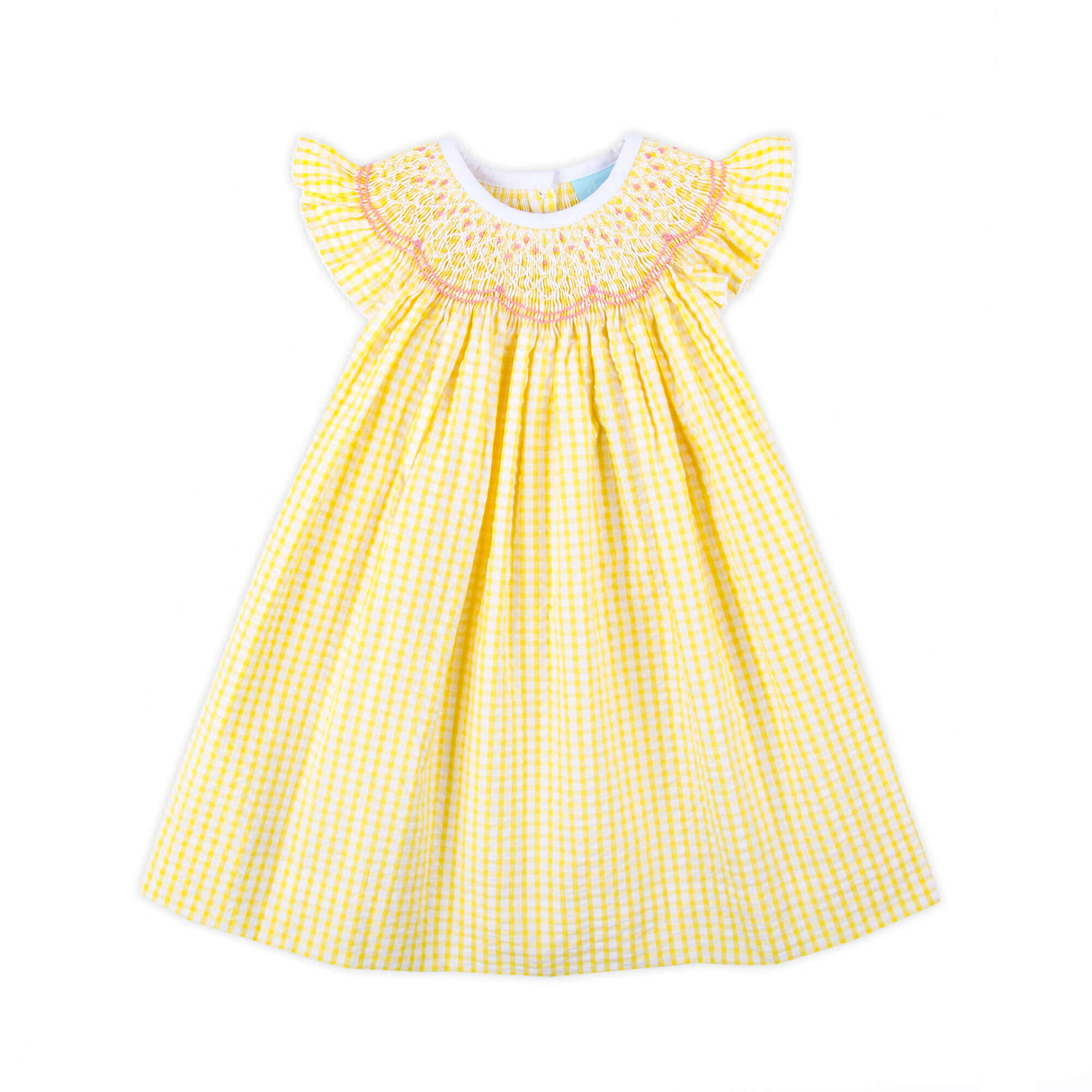 Buttercup Yellow Seersucker Smocked Dress