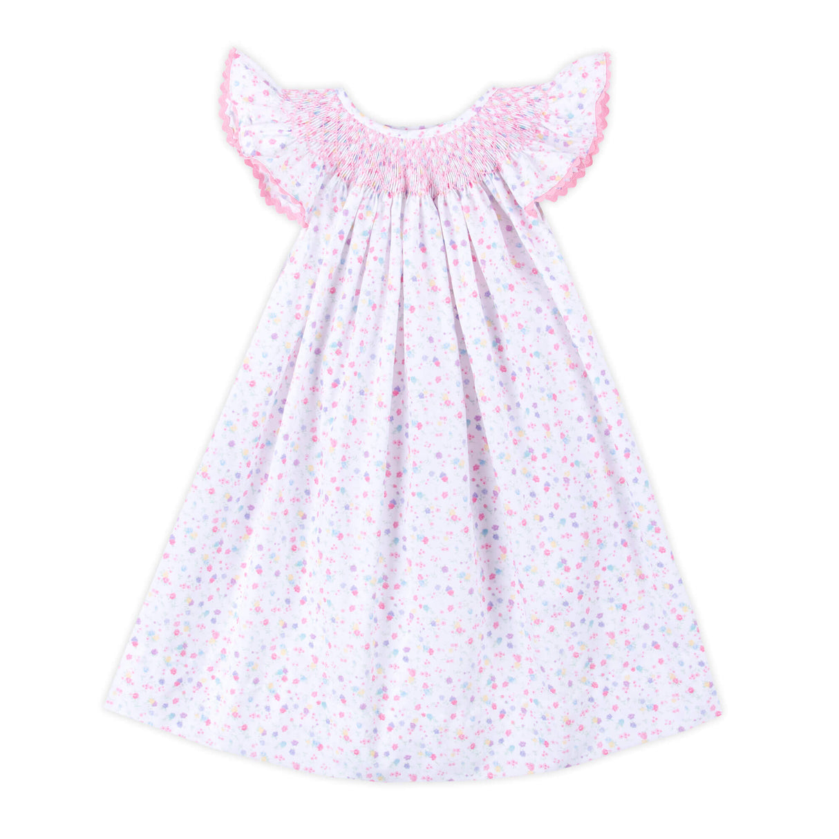 Beautiful Blooms Smocked Angel Sleeve Dress