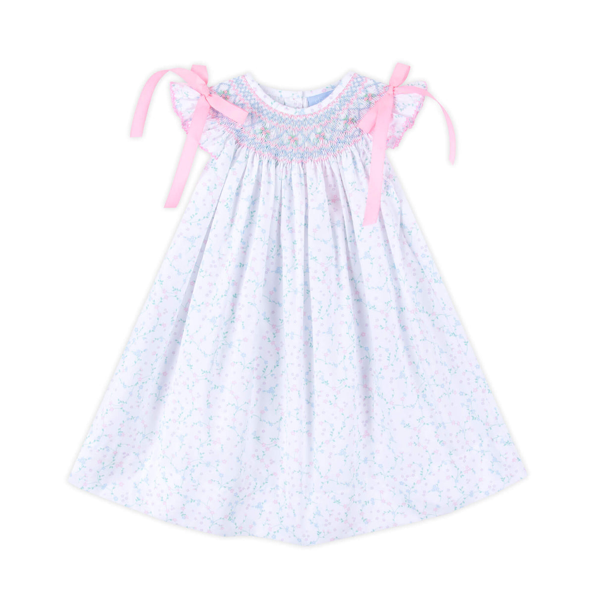 Dainty Floral Smocked Bow Dress