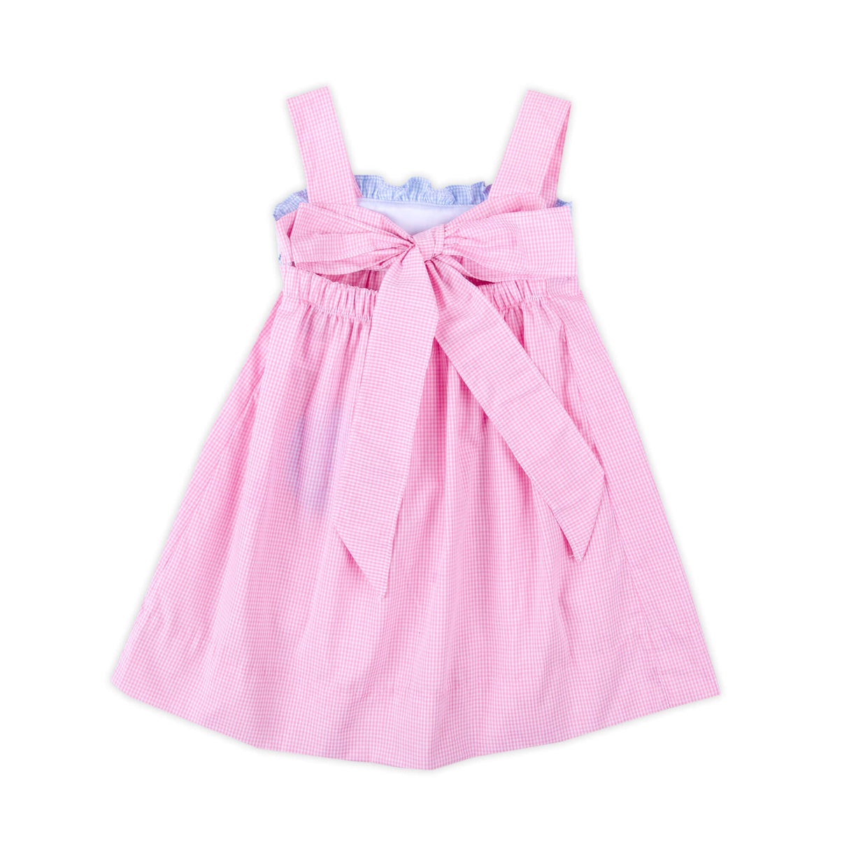 Aquatic Whale Pink Gingham Smocked Cara Dress