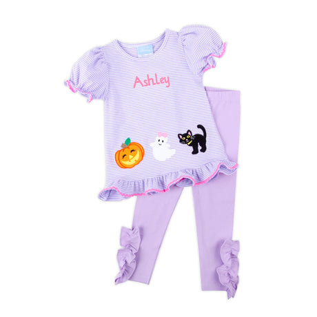 Spooky Purple Stripe Legging Set