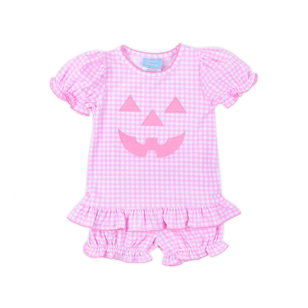 Jack O'Lantern Pink Gingham Milly Bloomer Set