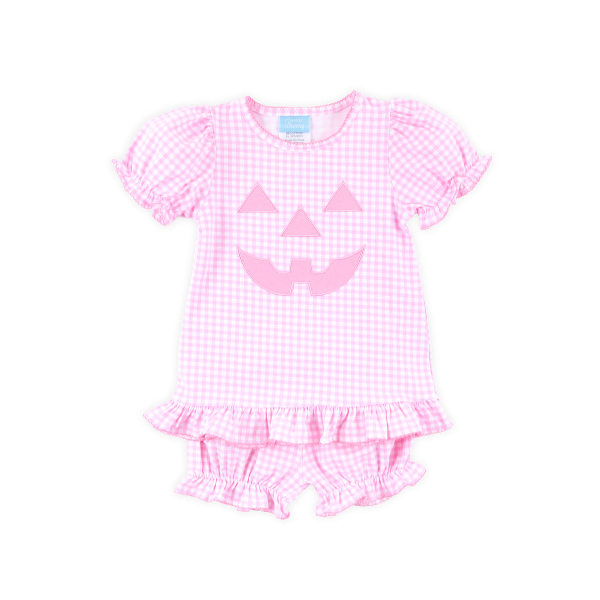 Jack O'Lantern Pink Gingham Milly Bloomer Set