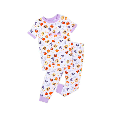 Halloween Print Purple Trim Pajamas