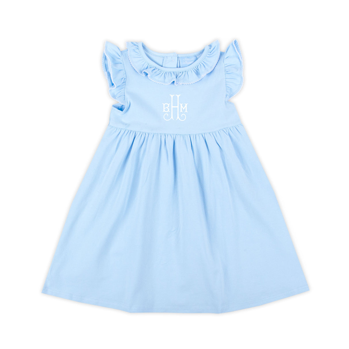 Colette Ruffle Collar Blue Knit Dress