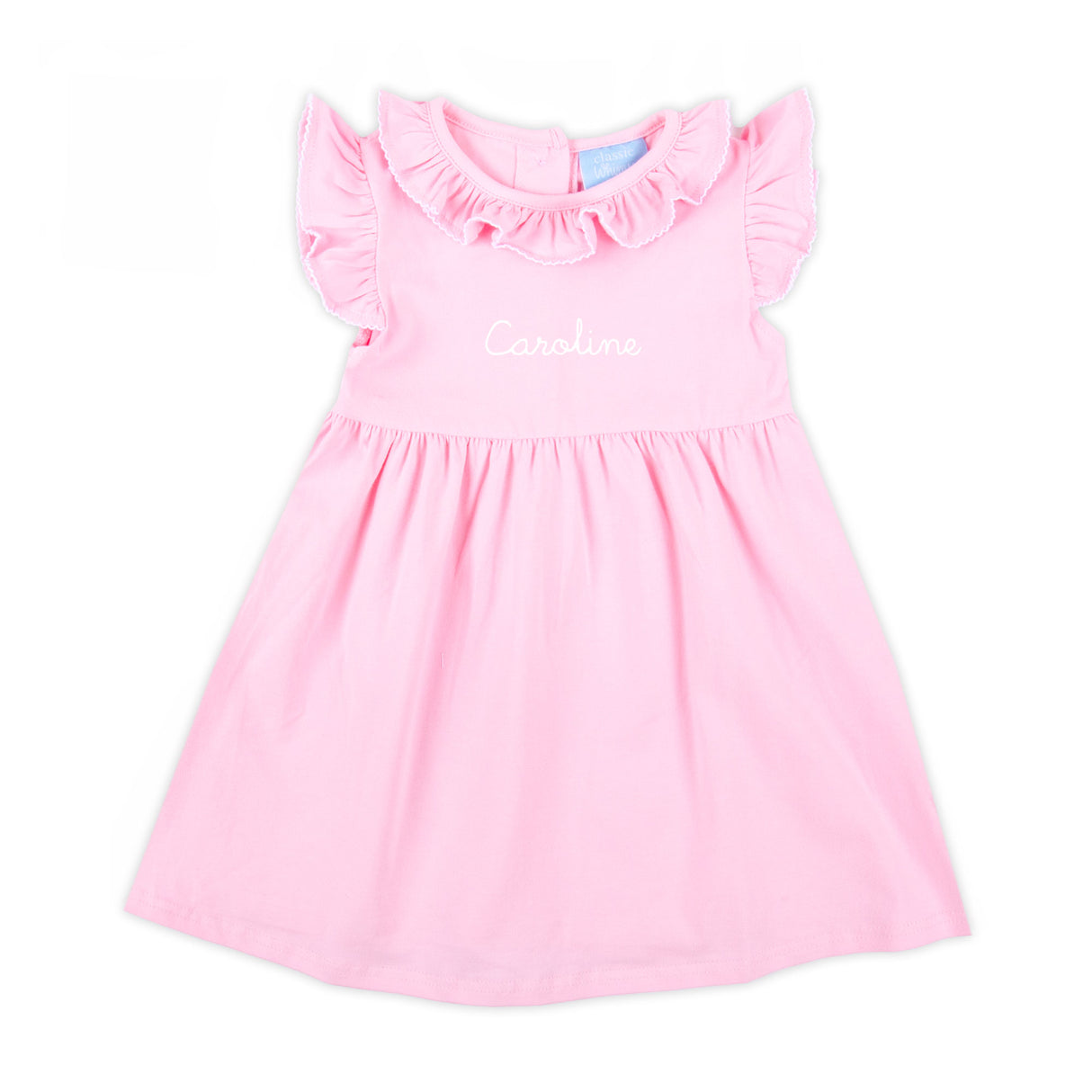 Colette Ruffle Collar Pink Knit Dress