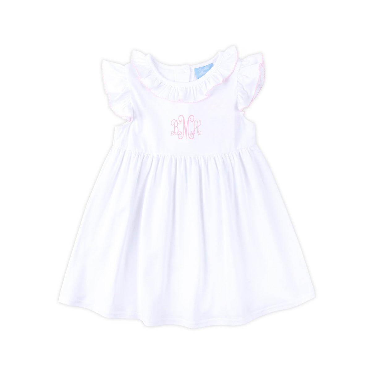 Colette Ruffle Collar White Knit Dress