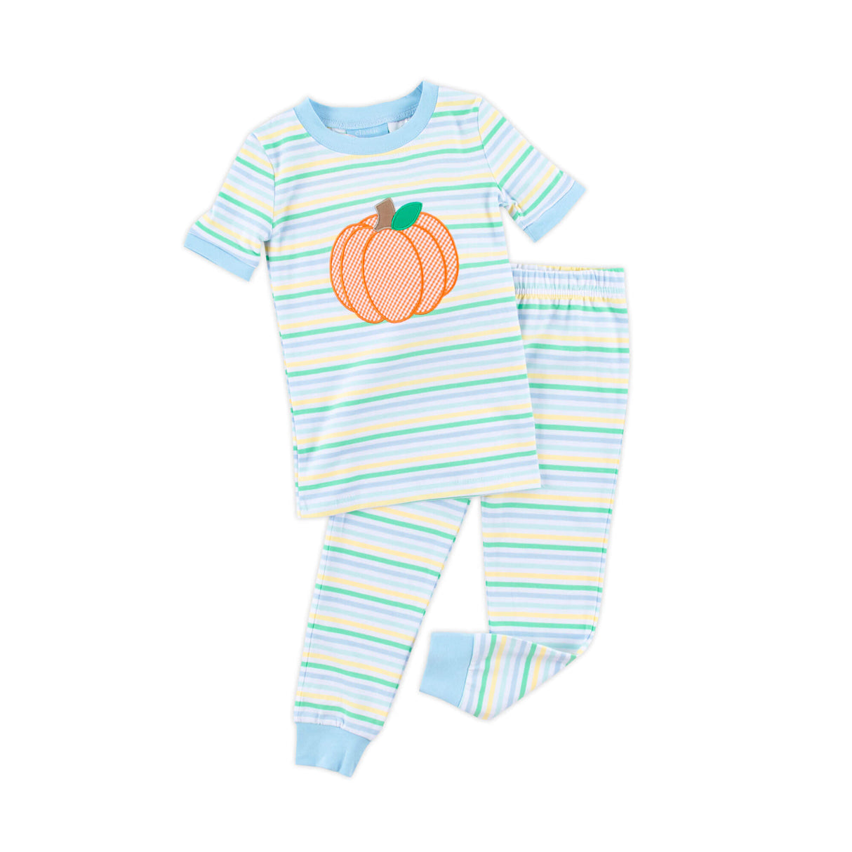 Pumpkin Pastel Blue Stripe Pajamas