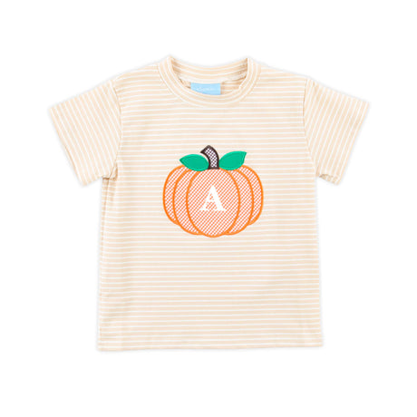 Sweet Pumpkin Tan Stripe Short Sleeve Shirt