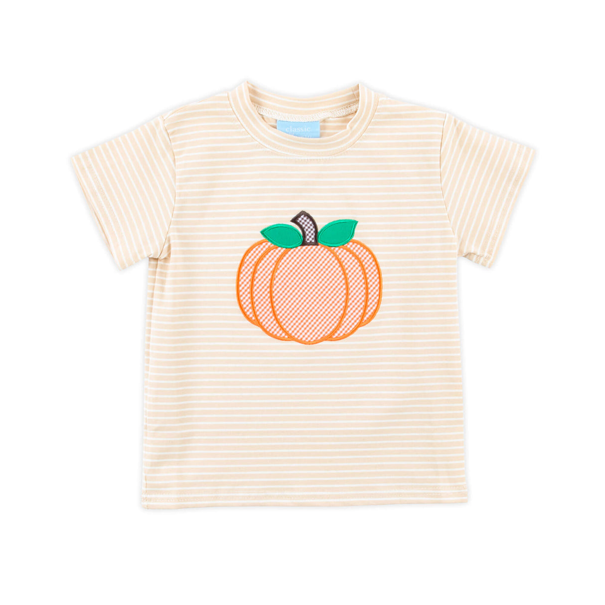Sweet Pumpkin Tan Stripe Short Sleeve Shirt