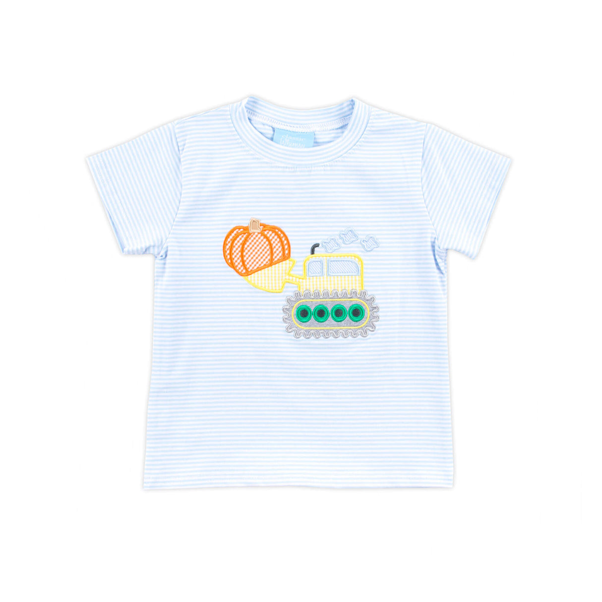 Tractor Harvest Light Blue Stripe Short Sleeve Shirt