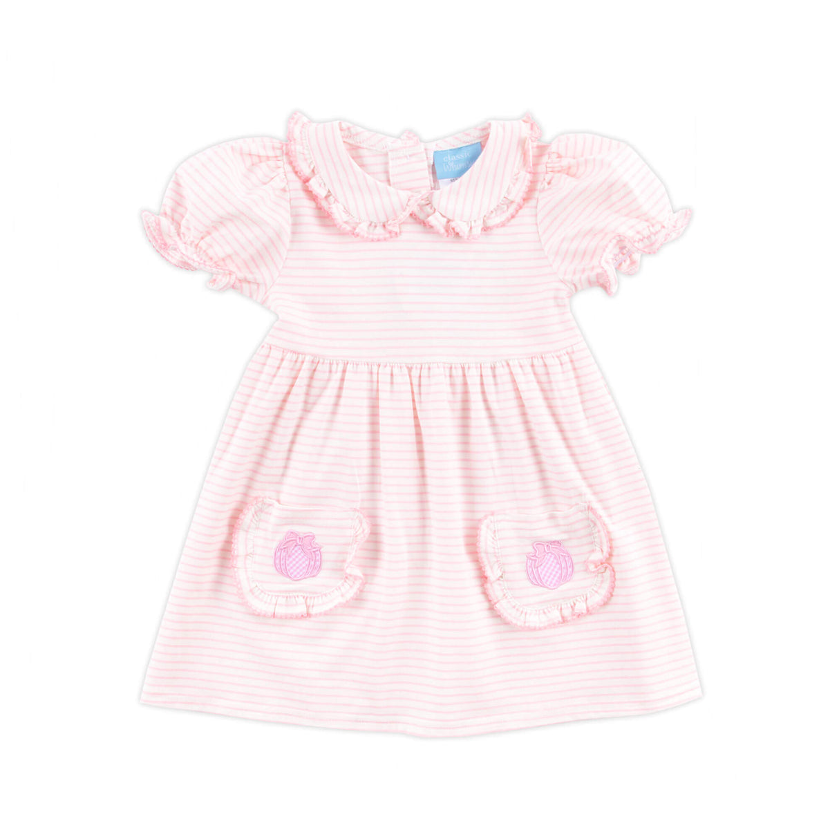 Cute as a Pumpkin Pink Stripe Caroline Dress
