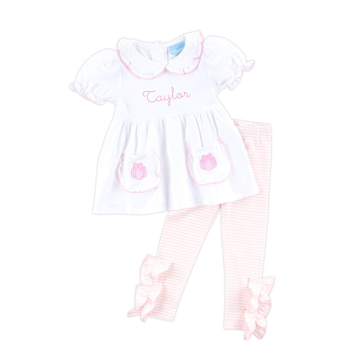 Cute as a Pumpkin Pink Stripe Caroline Legging Set