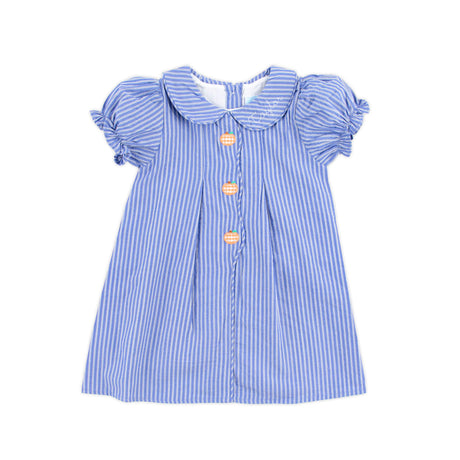 Adorable Pumpkin Blue Stripe Jane Dress