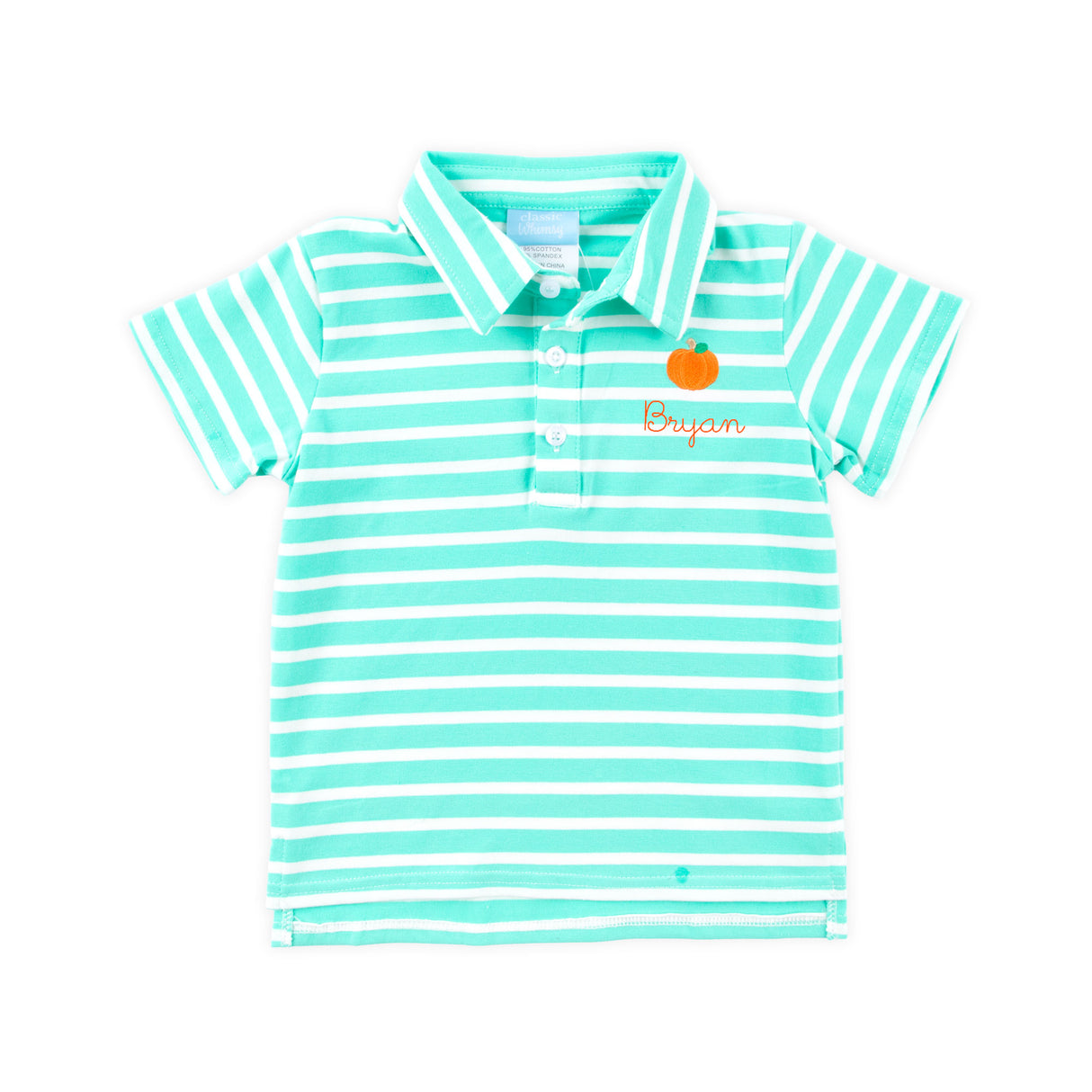 Pumpkin Turquoise Stripe Polo