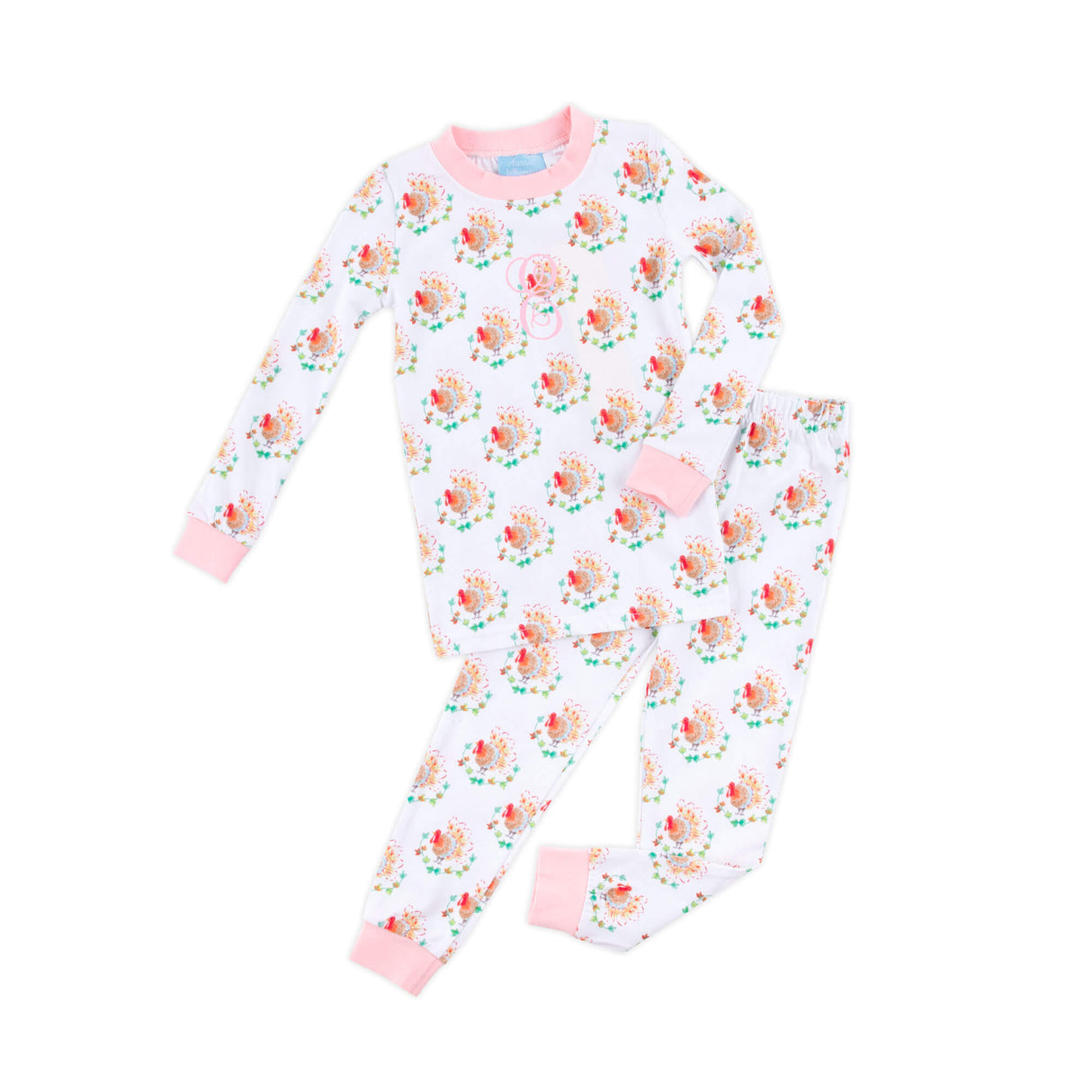 Feathery Turkey Pink Pajamas