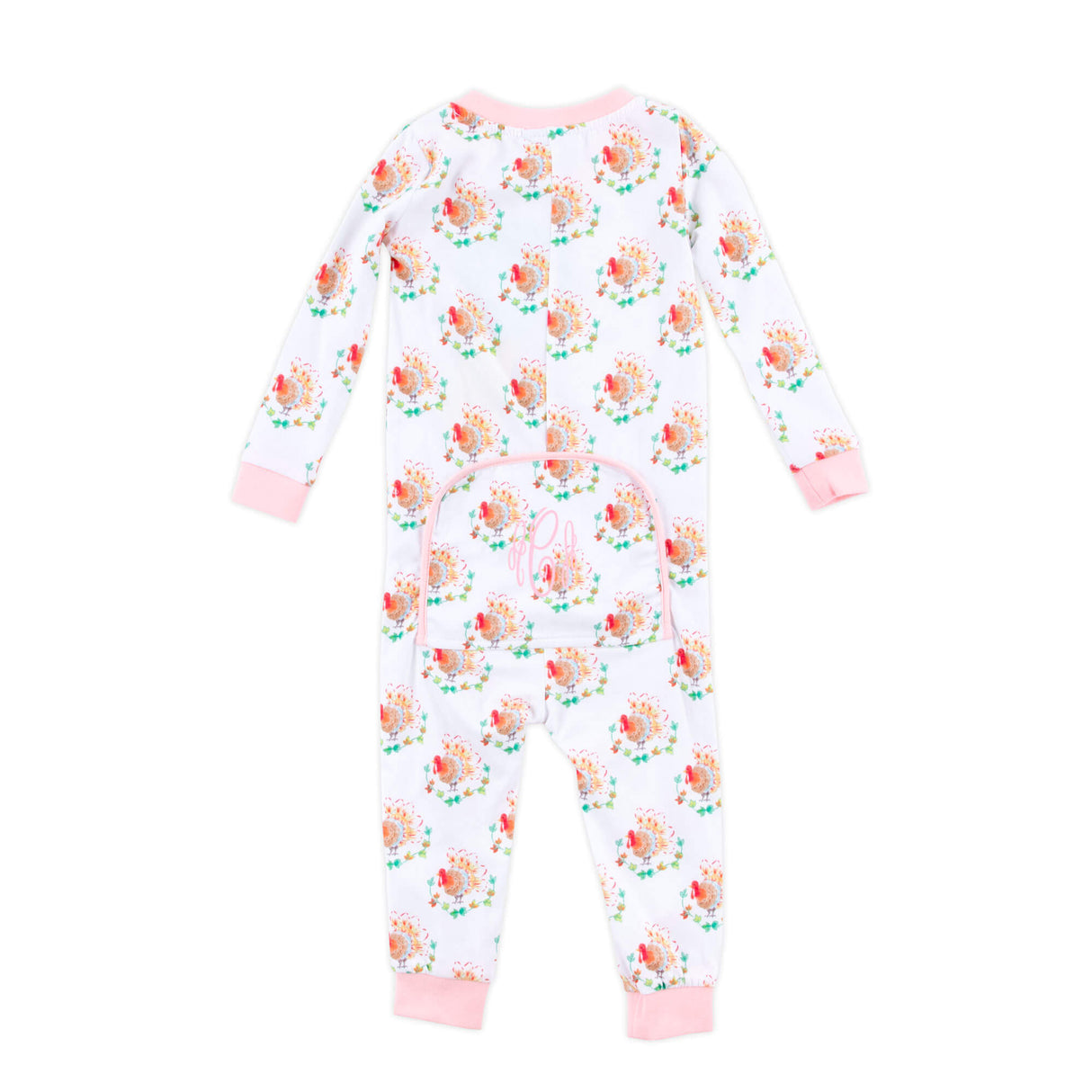 Feathery Turkey Pink Zip Sleeper