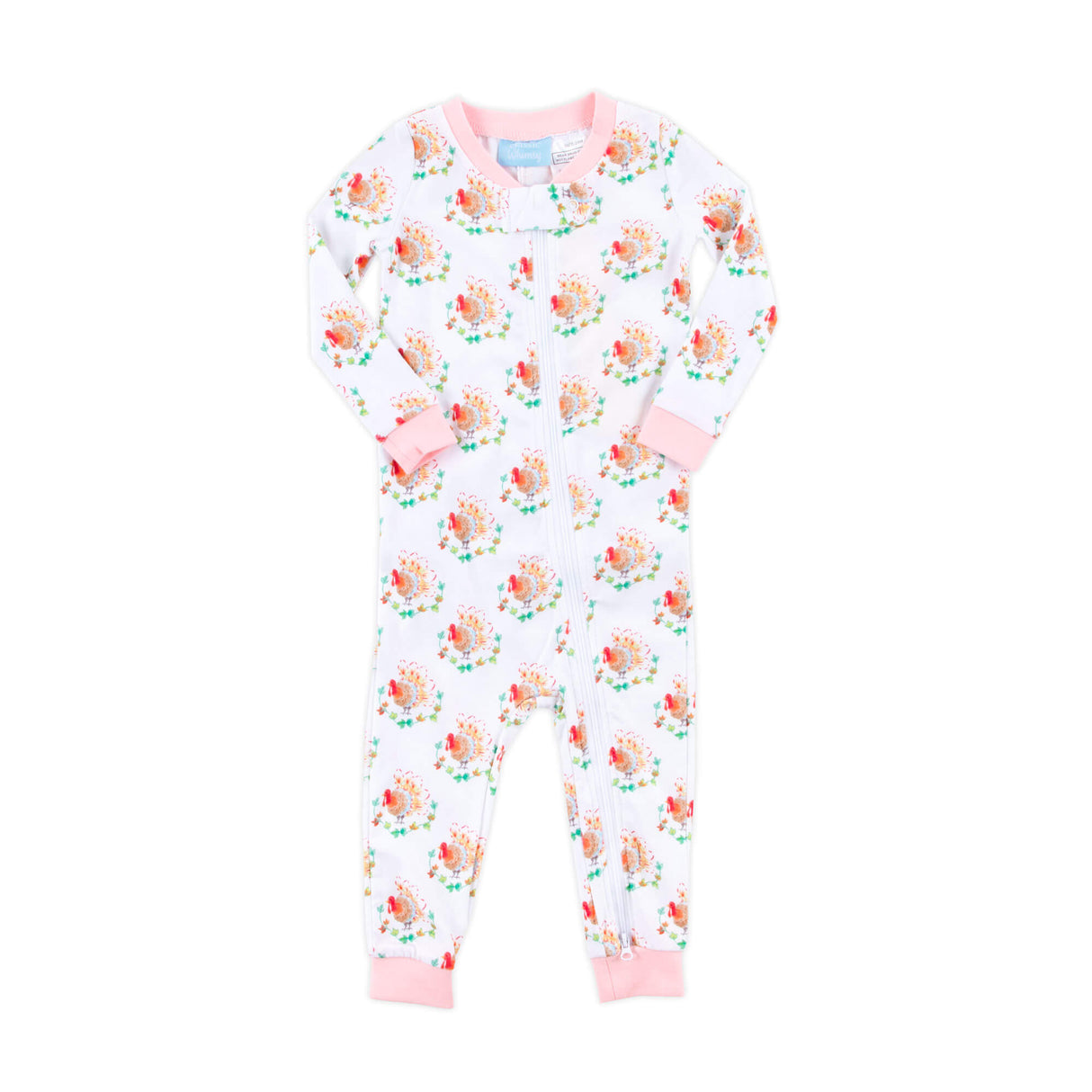 Feathery Turkey Pink Zip Sleeper