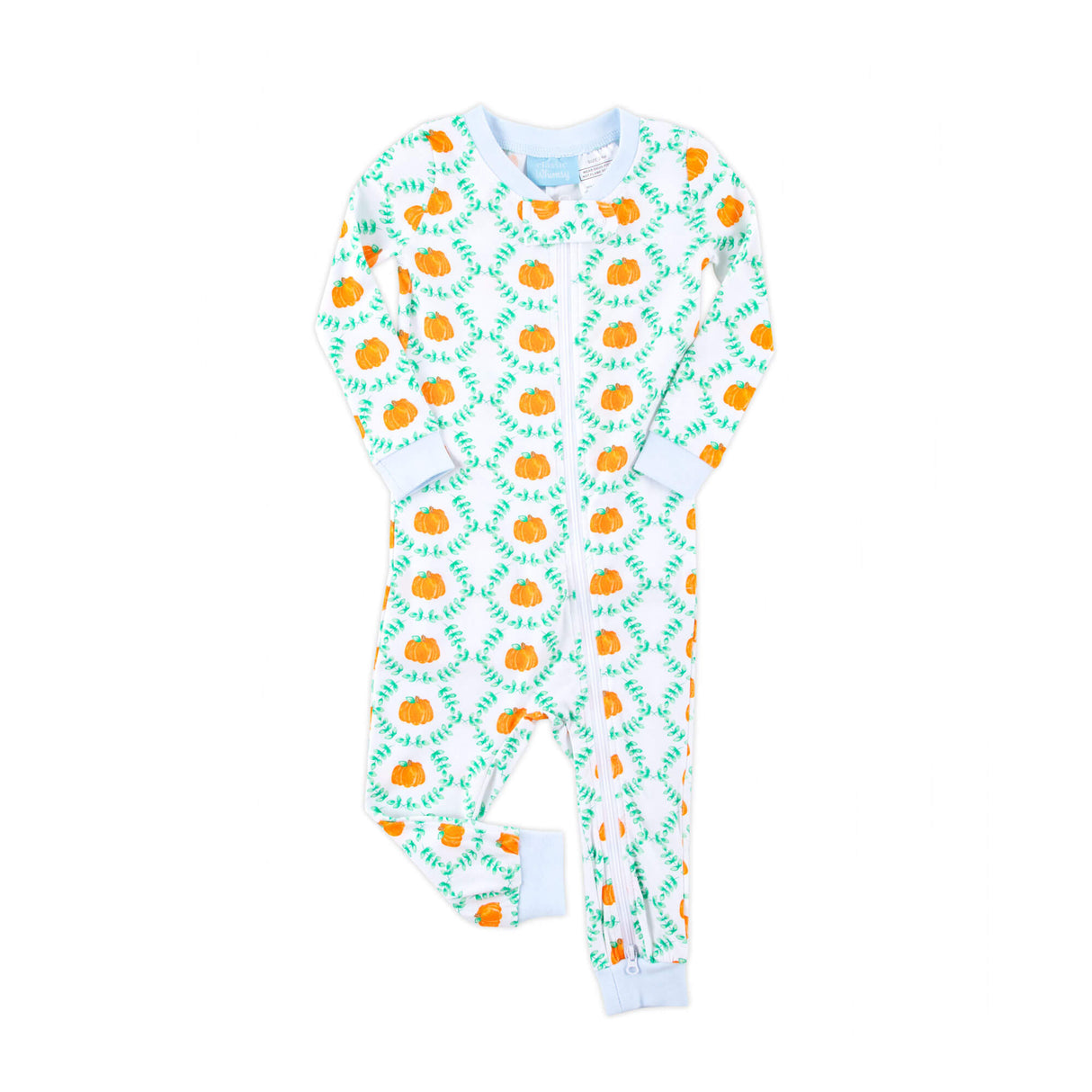 Pumpkin Splendor Blue Rib Zip Sleeper