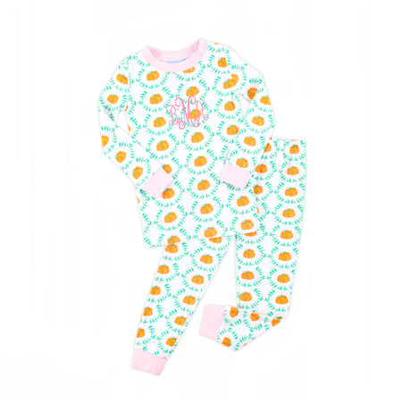 Pumpkin Splendor Pink Rib Pajamas