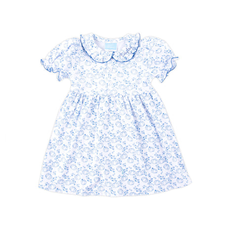 Pumpkin Blue Toile Gwen Dress