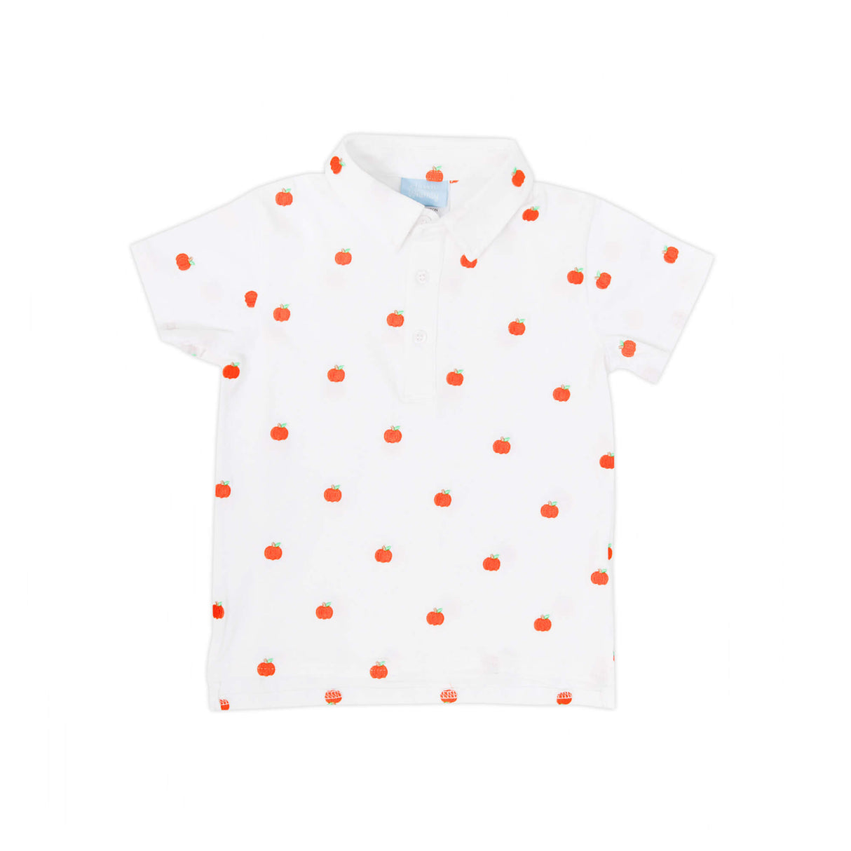 Pumpkin Schiffli White Polo