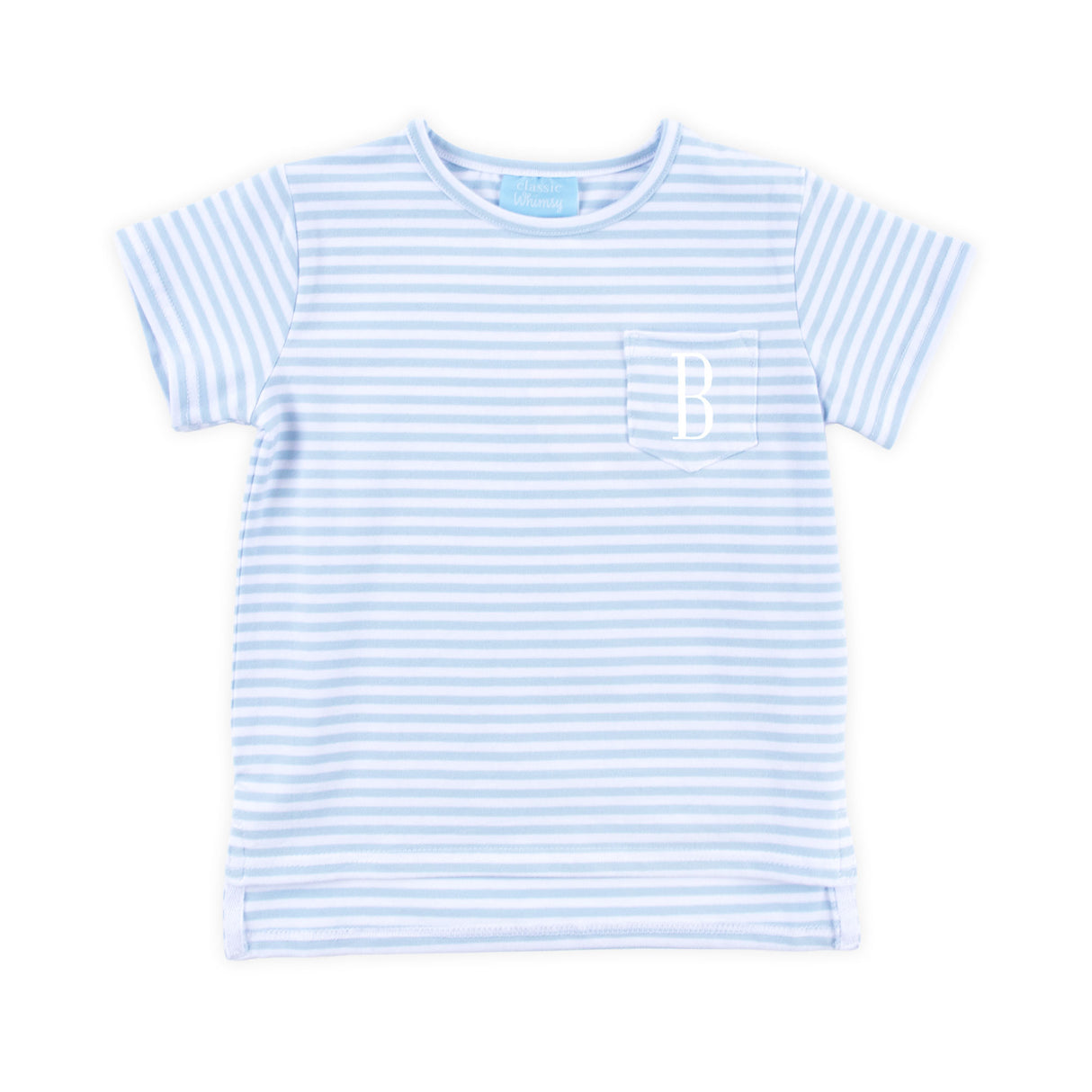 French Blue Stripe Short Sleeve Pocket Shirt