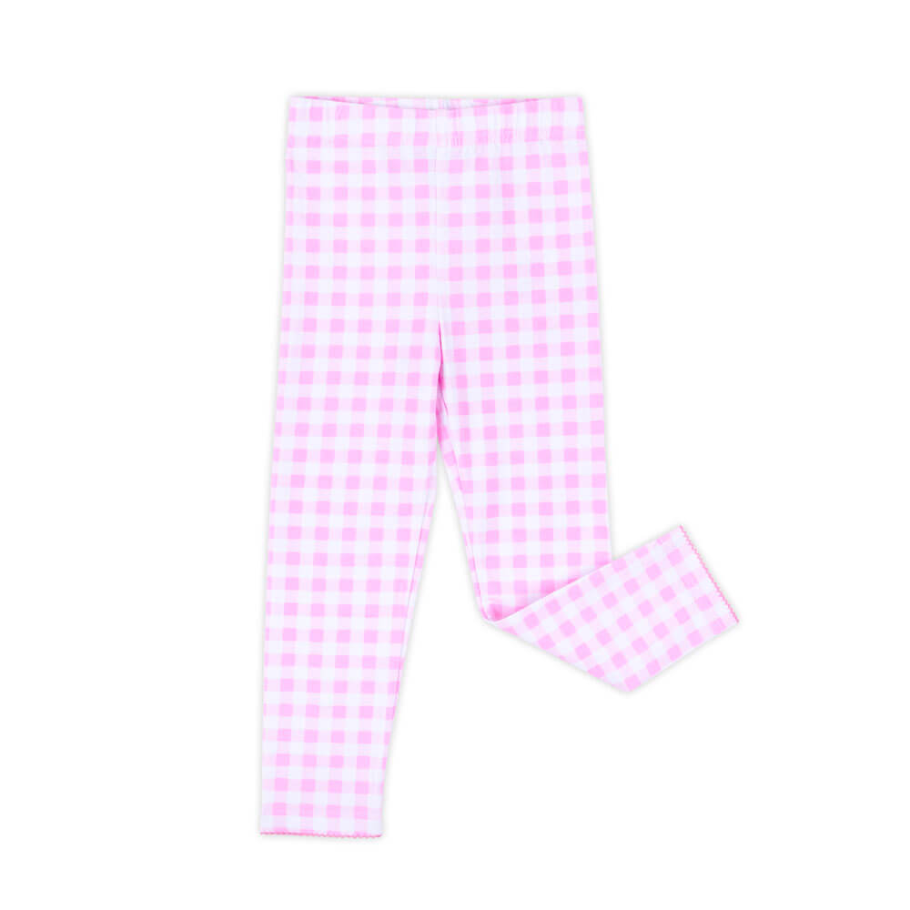 Pink Gingham Leggings
