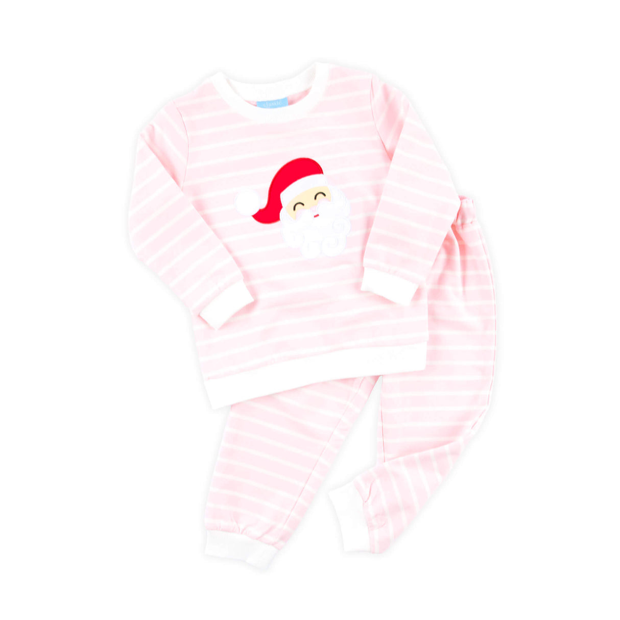 Happy Santa Pink Stripe Jogger Set