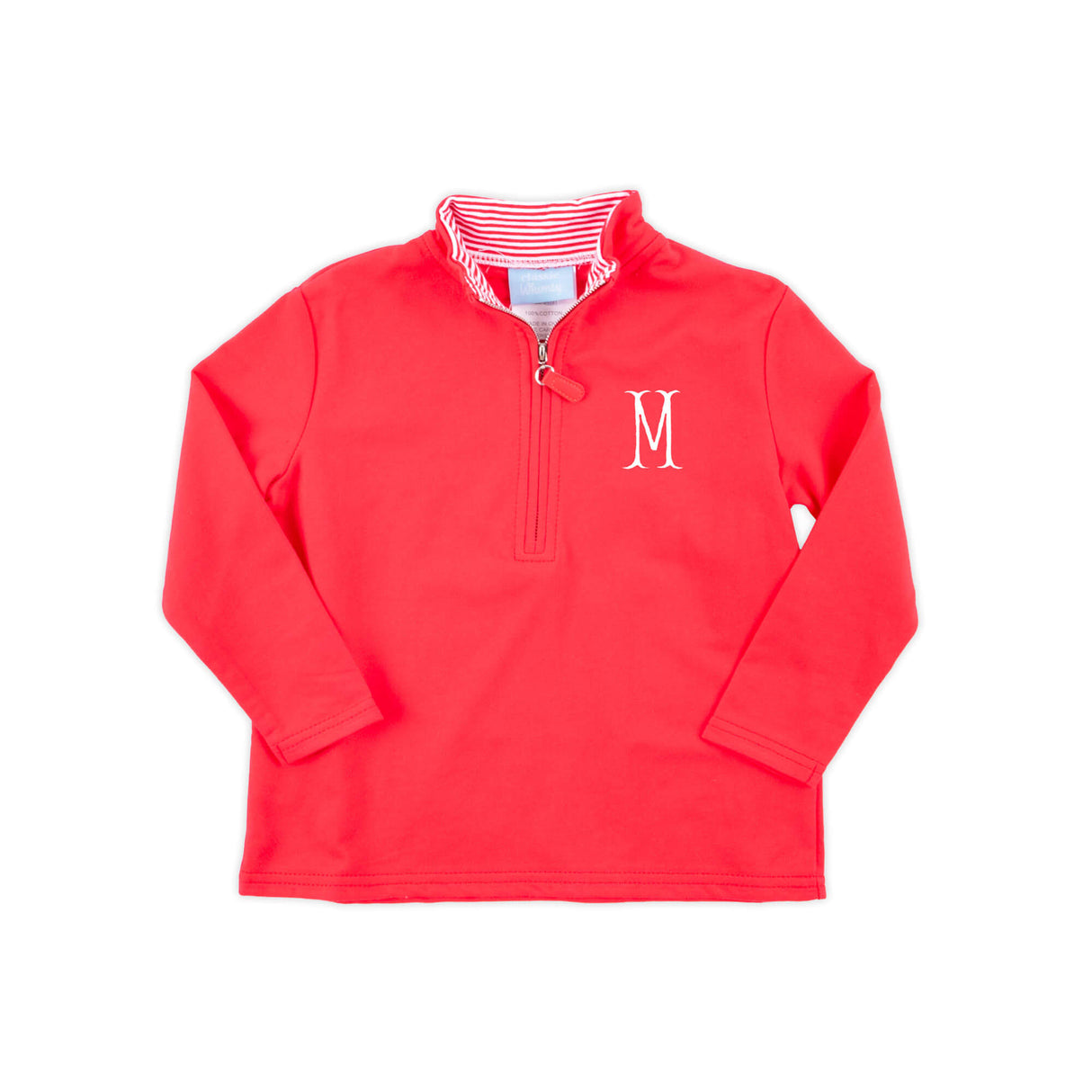 Red French Terry Half Zip Pullover