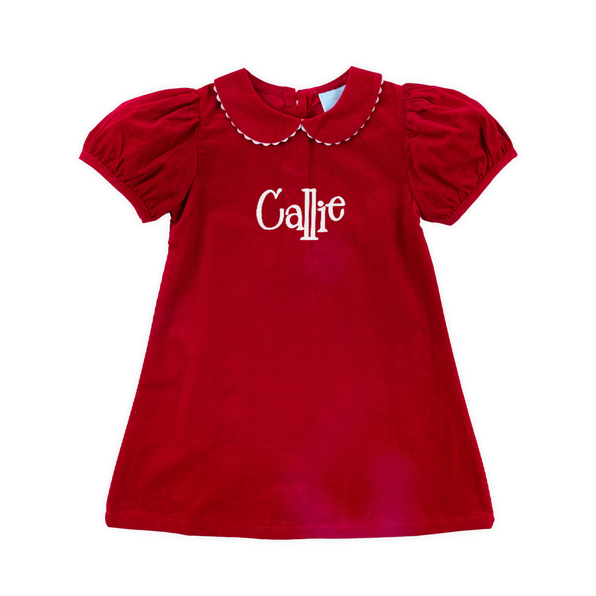 Red Corduroy Collared Sally Dress