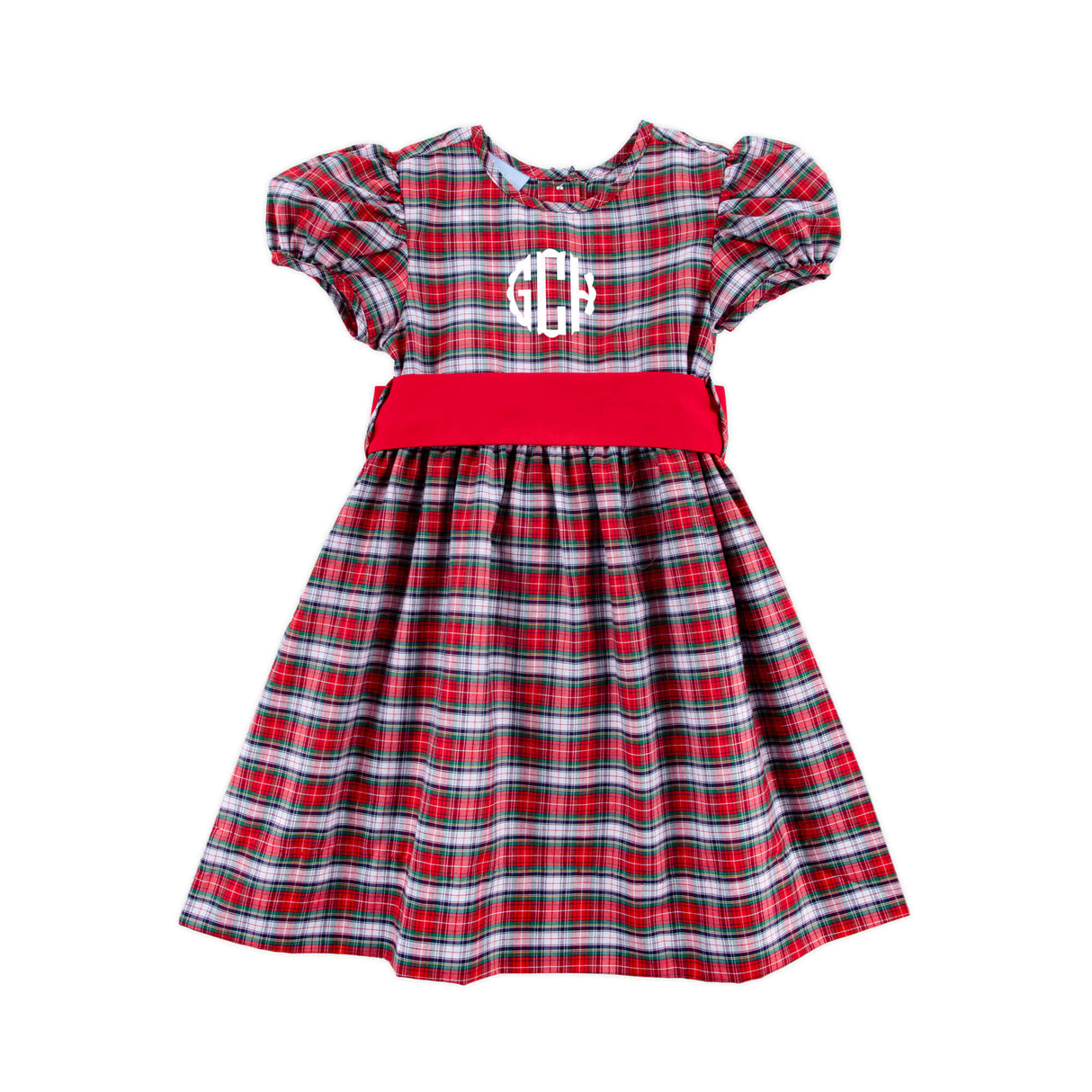 Seattle Red Plaid Sash Dress
