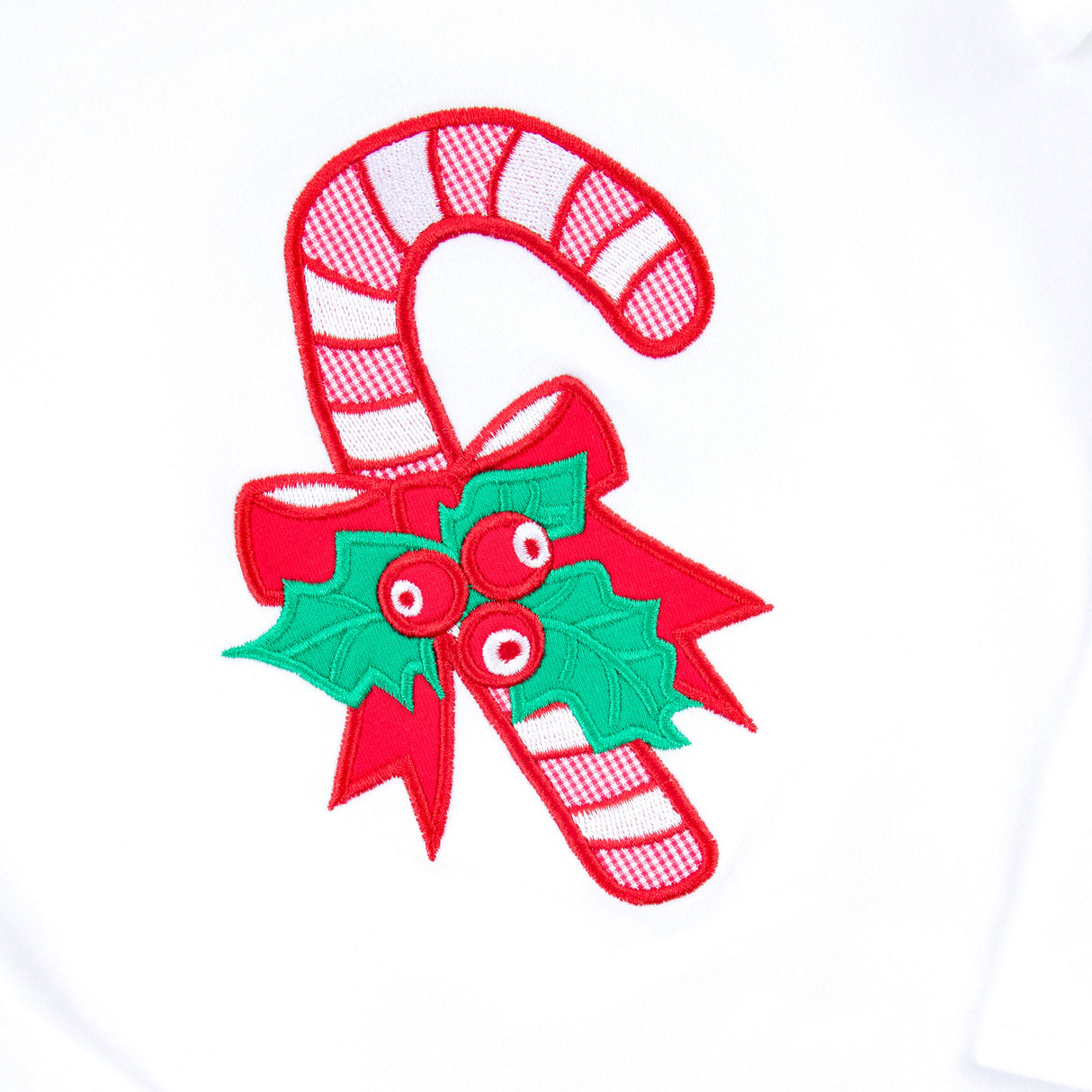 Candy Cane White Long Sleeve Top