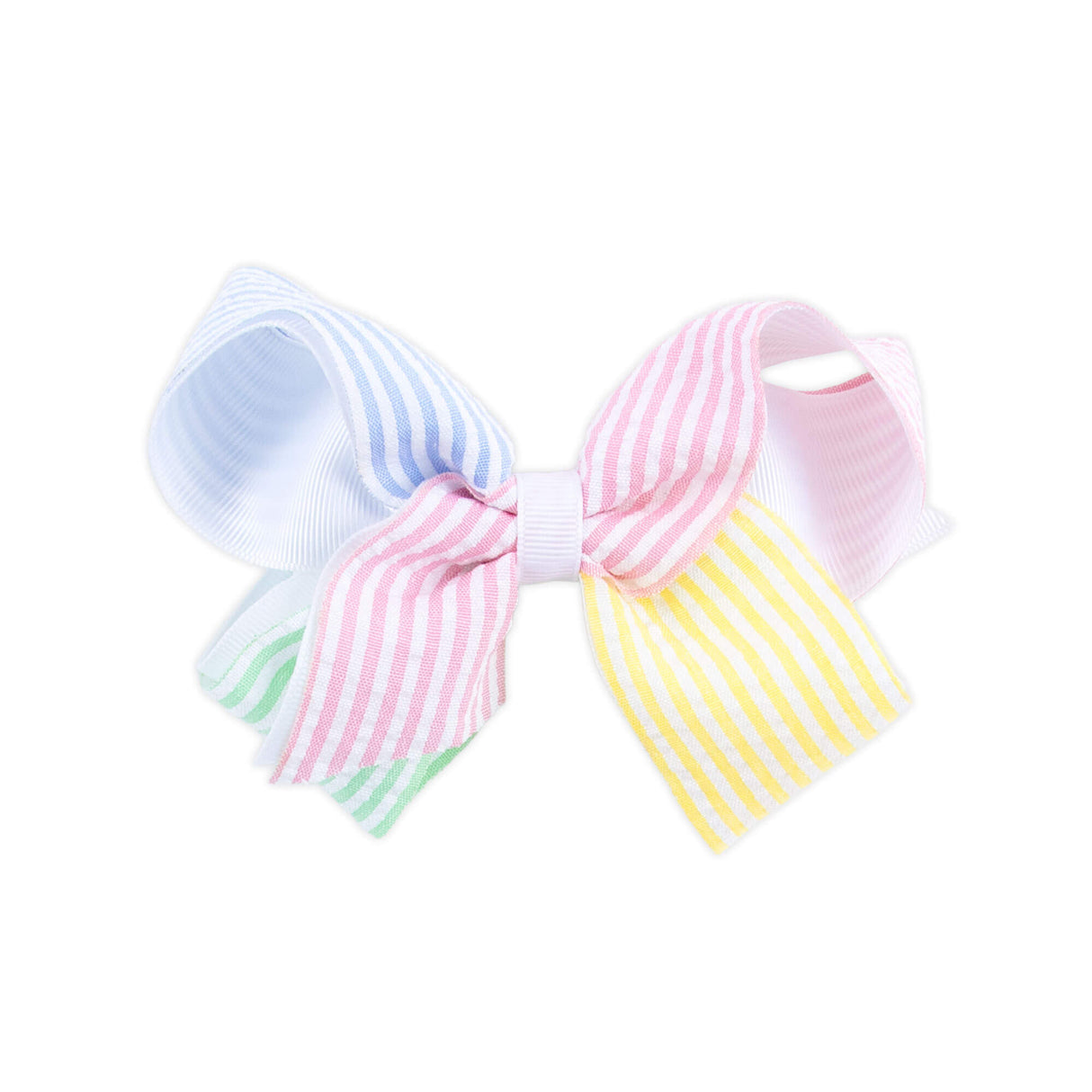 Stripe Seersucker Hair Bow
