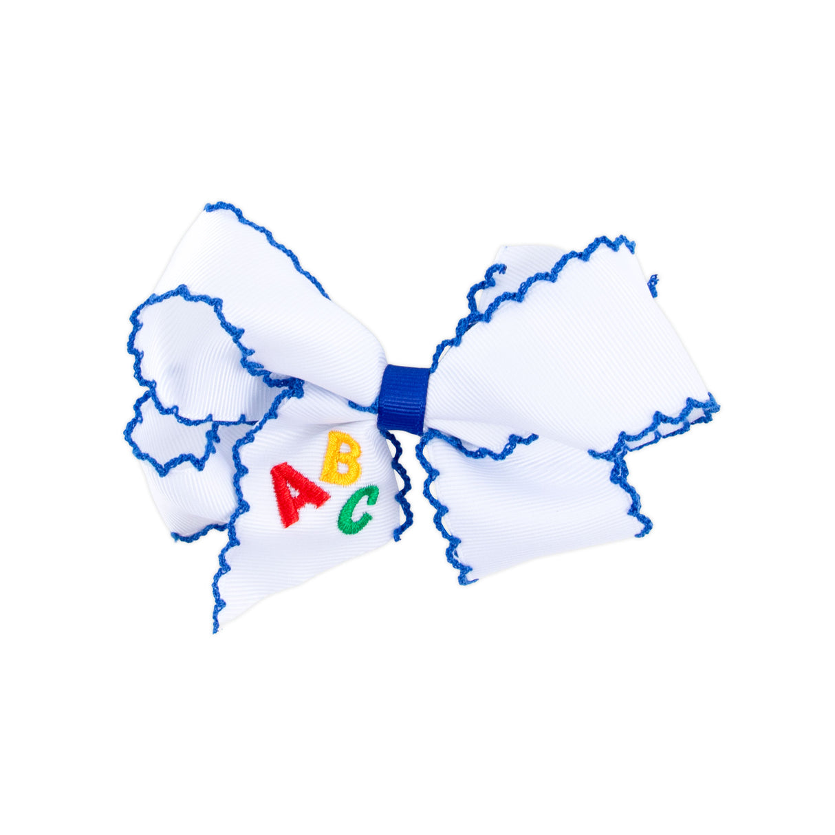 ABC Embroidered Moonstitch Hair Bow