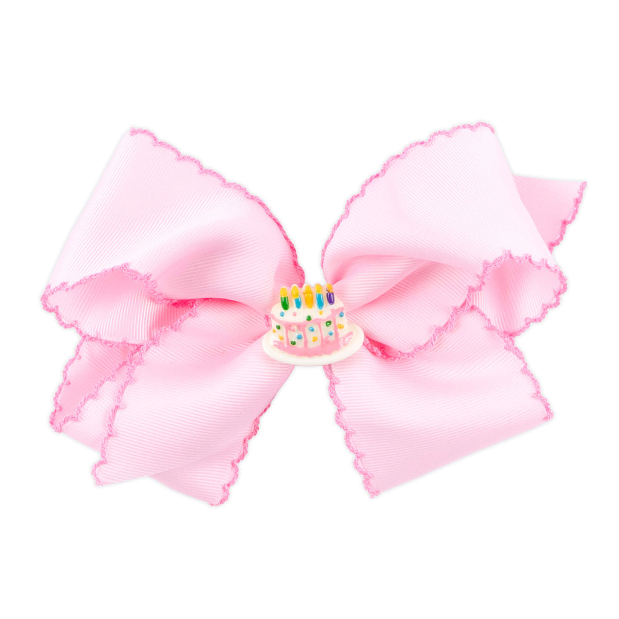 Birthday Cake Charm Moonstitch Hair Bow