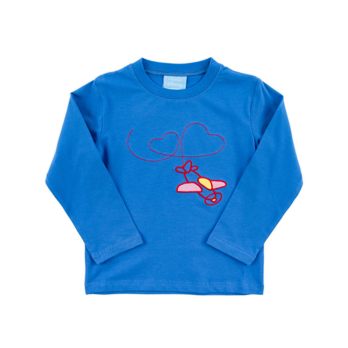 Airplane Heart Blue Long Sleeve Shirt