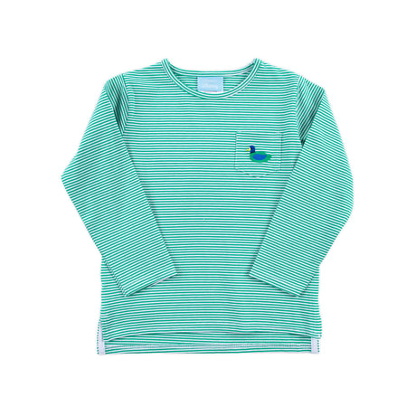 Mallard Green Stripe Long Sleeve Pocket Shirt