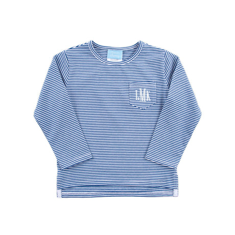 Navy Stripe Long Sleeve Pocket Shirt