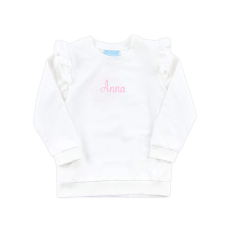 White Ruffle Sweatshirt