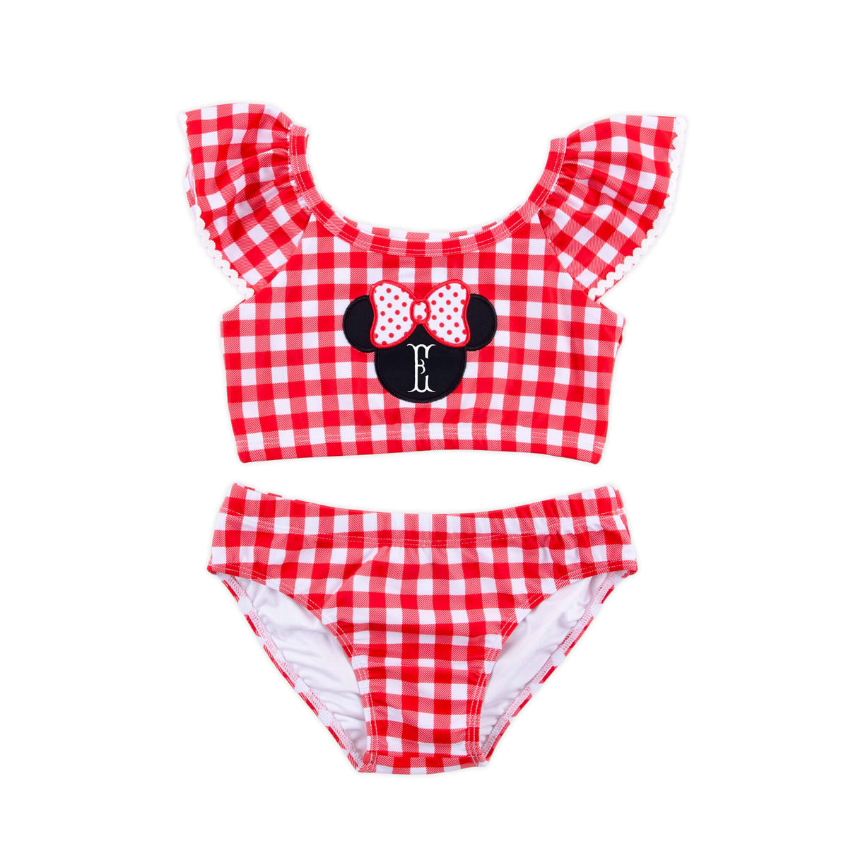 Mouse Ears Red Gingham Two Piece Swimsuit