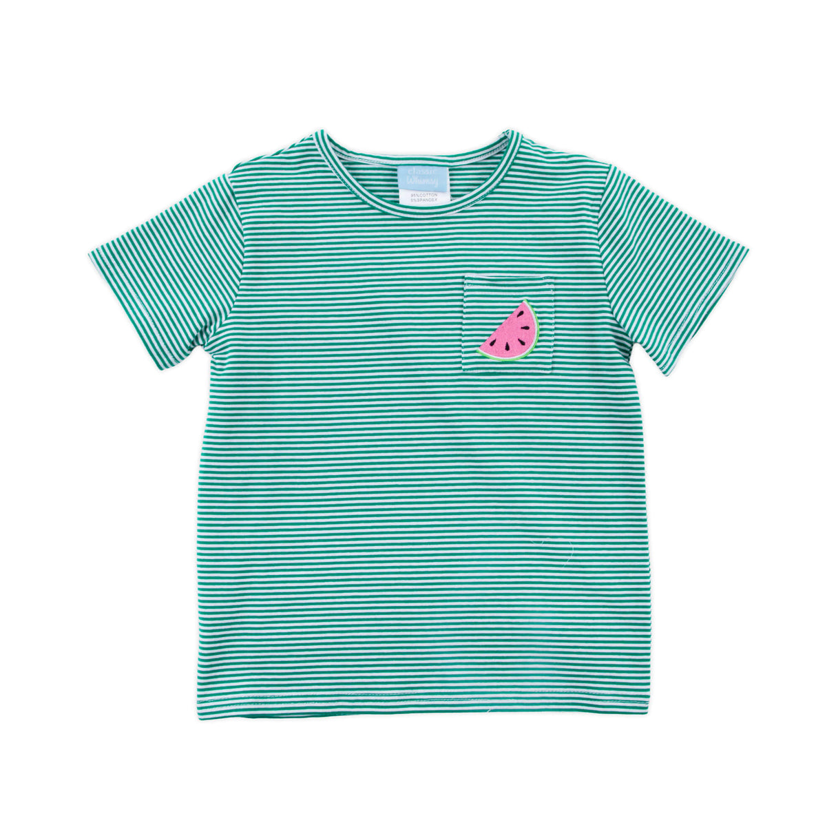 Sweet Watermelon Green Stripe Short Sleeve Pocket Shirt
