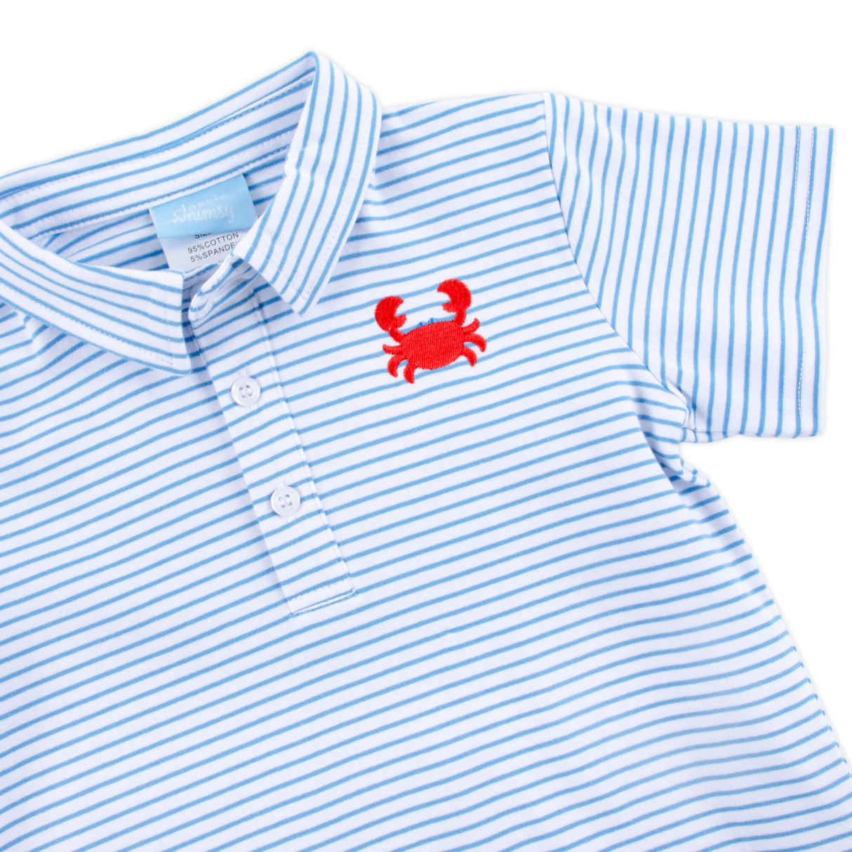 Coastal Crab Blue Stripe Polo