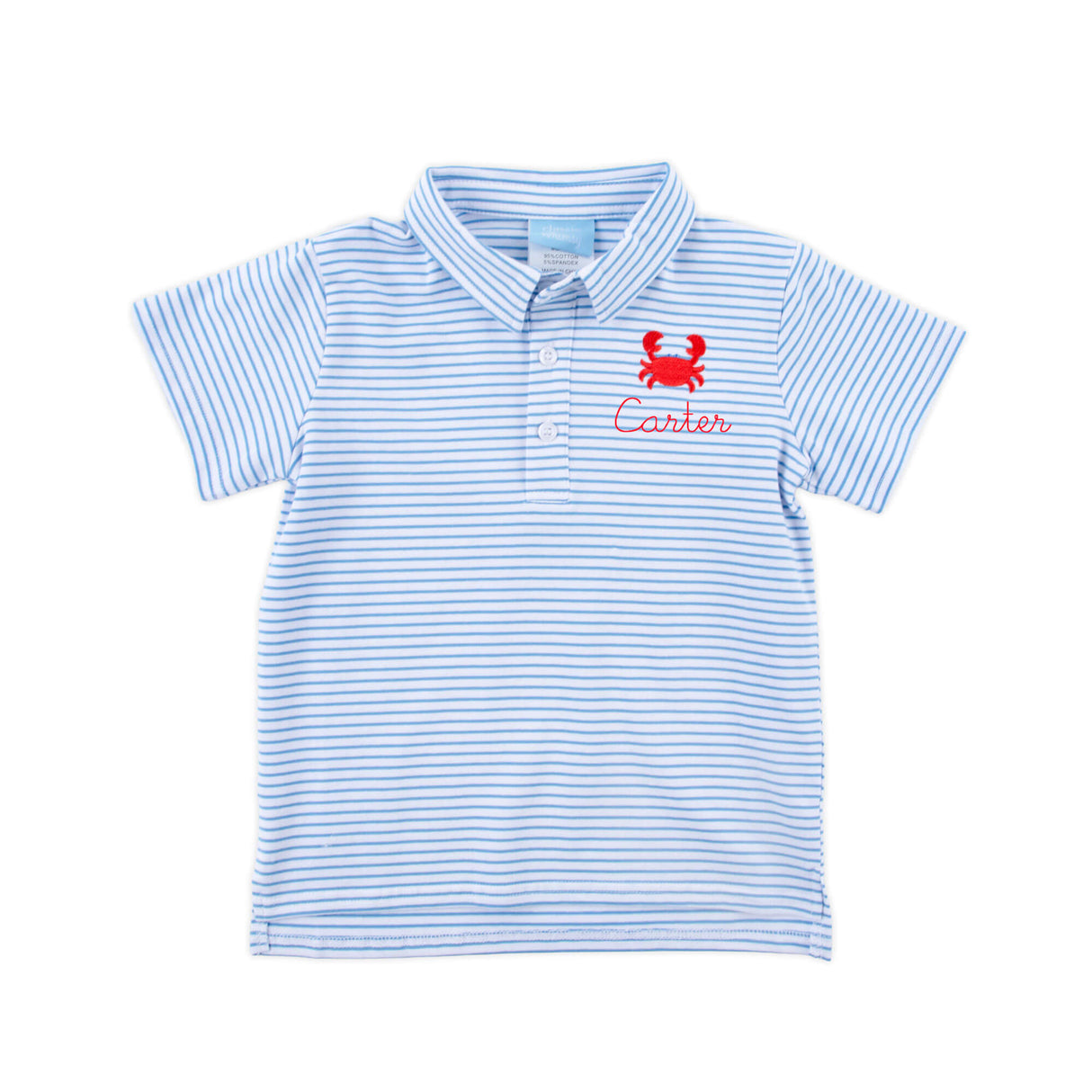 Coastal Crab Blue Stripe Polo