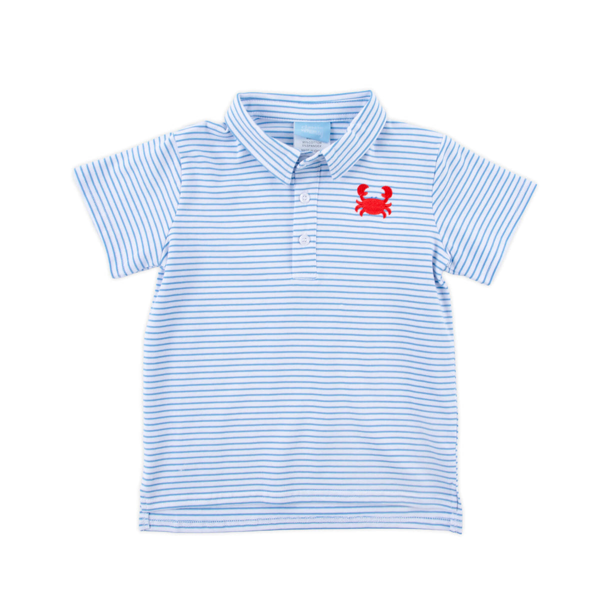 Coastal Crab Blue Stripe Polo