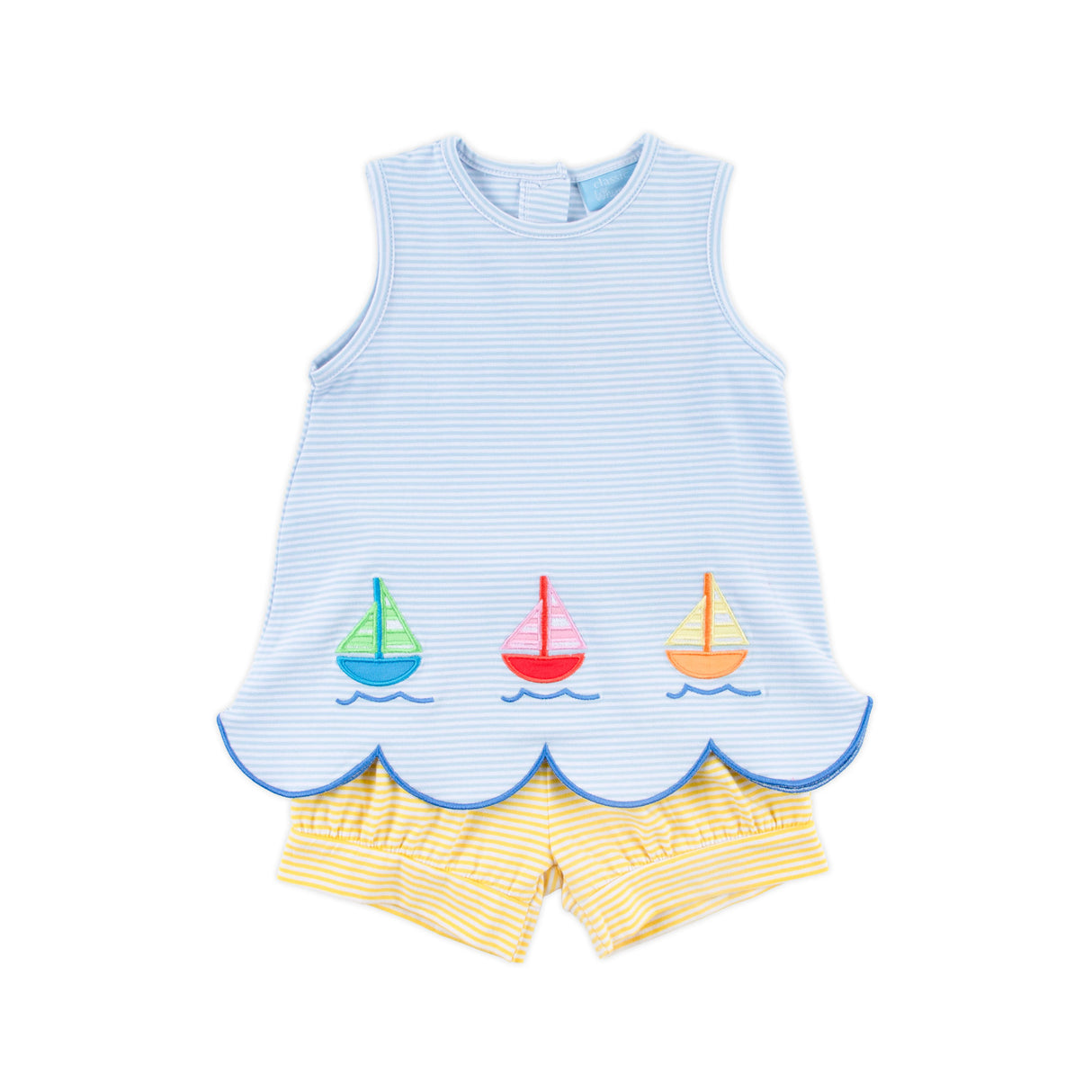 Nautical Adventure Light Blue Stripe Cleo Short Set