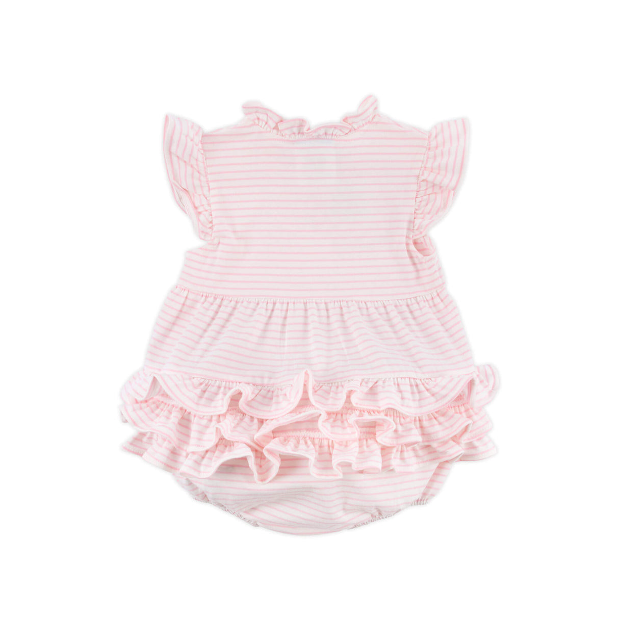 Light Pink Stripe Ruffle Nicole Bubble