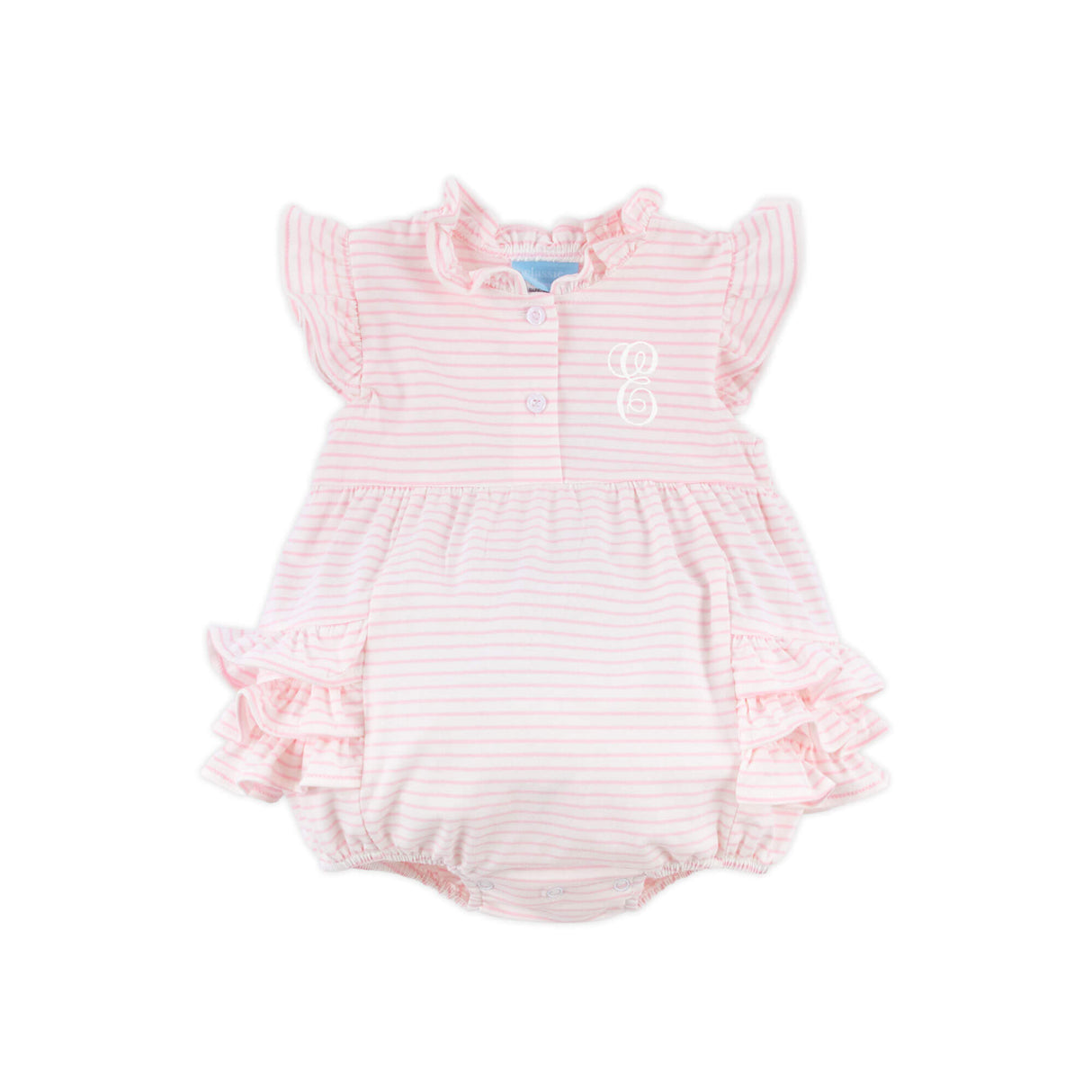 Light Pink Stripe Ruffle Nicole Bubble