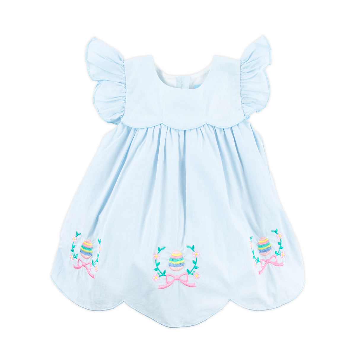 Easter Eggs & Bows Light Blue Lacey Dress