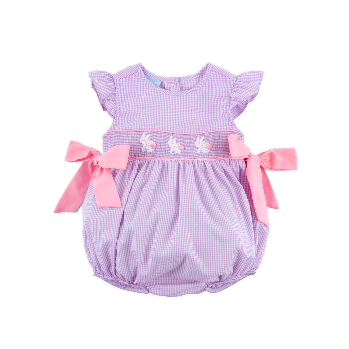 Easter Fun Smocked Purple Gingham Beverly Bubble
